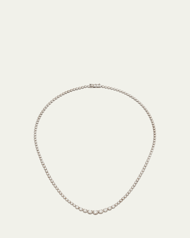 18k White Gold Graduated Diamond Tennis Necklace